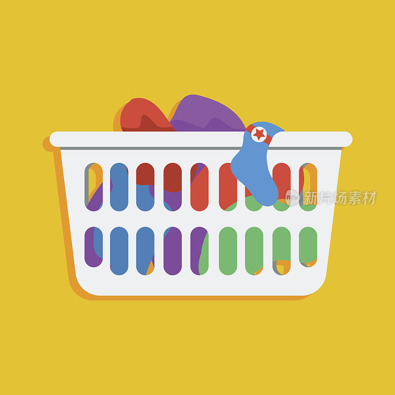 Laundry basket vector icon illustration